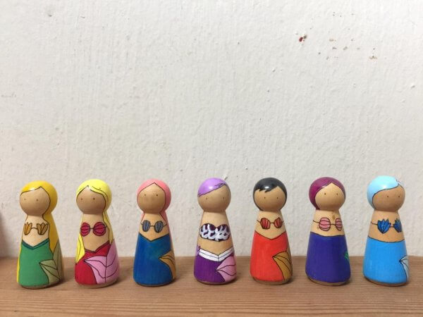 Mermaid Peg Dolls by Malaysia Toys