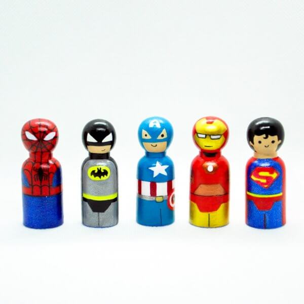 Superheroes Peg Dolls by Malaysia Toys