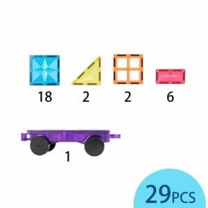 Magnetic Edutiles Car Pack 29 pieces by Malaysia Toys
