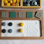 Sand Tray with Wooden Math Tiles by Malaysia Toys