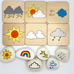 Weather Hand Painted Story Stones and Wooden Cards by Malaysia Toys