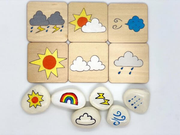 Weather Hand Painted Story Stones and Wooden Cards by Malaysia Toys