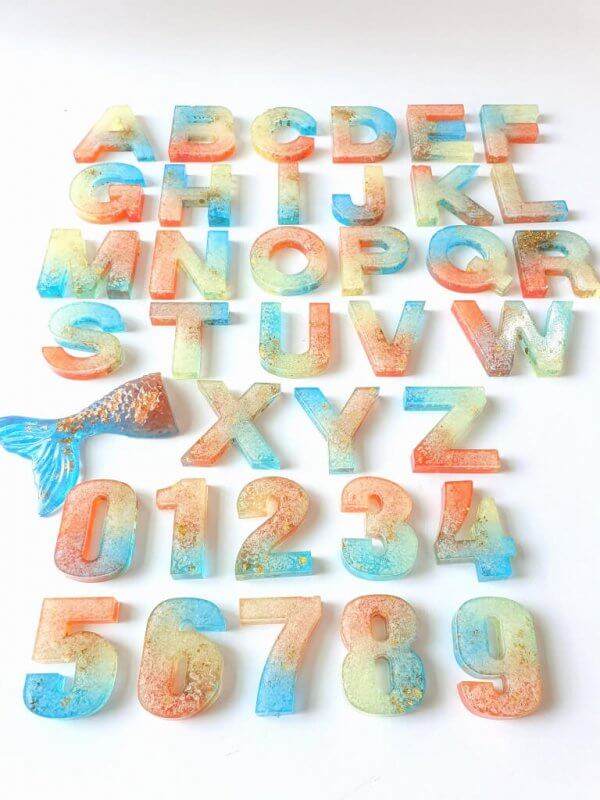 Resin Alphabets and Numbers by Malaysia Toys - Ombre