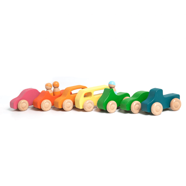 Wooden Rainbow Cars by Malaysia Toys