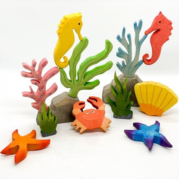 Wooden Sea Coral Scene by Malaysia Toys