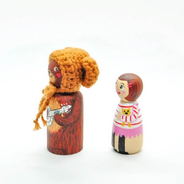 Lily and Bear Peg Dolls by Malaysia Toys
