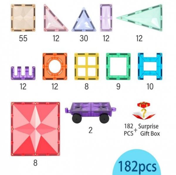 MNTL Magnetic Tiles Deluxe Pack 182 by Malaysia Toys